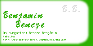 benjamin bencze business card